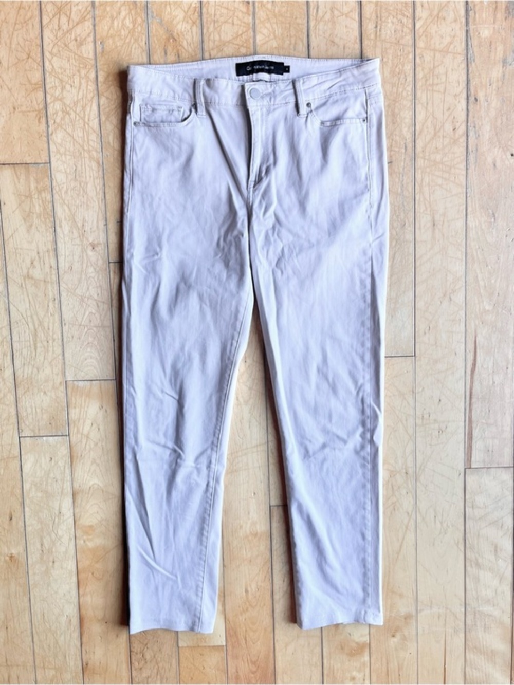 Calvin Klein Jeans Light Beige Slim‑Fit Mid‑Rise Pants Size 8